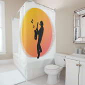 Rideaux De Douche Lecteur saxophone (En situation)