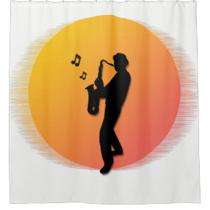 Rideaux De Douche Lecteur saxophone
