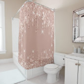 Rideaux De Douche Lecteurs de Parties scintillant brillant rose rose (En situation)