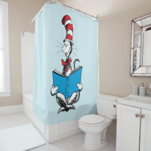 Rideaux De Douche Lecture du Chat dans le Chapeau