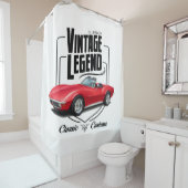 Rideaux De Douche Légende vintage en rouge (En situation)