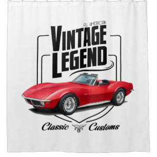 Rideaux De Douche Légende vintage en rouge