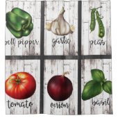 Rideaux De Douche Légumes et herbes Ferme moderne rustique (Devant)