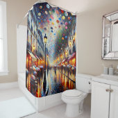 Rideaux De Douche "L'élégance parisienne du Jour de la Pluie" (En situation)