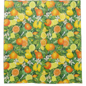 Rideaux De Douche Lemon and Orange Botanical Pattern (Devant)