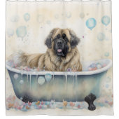 Rideaux De Douche Leonberger Dans La Baignoire Aquarelle Chien Art (Devant)
