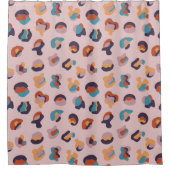 Rideaux De Douche Leopard animal rose moderne (Devant)