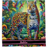 Rideaux De Douche Leopard Aura : Oiseaux Tropicaux Autour (Devant)