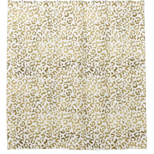 Rideaux De Douche Léopard blanc doré (Devant)