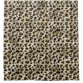 Rideaux De Douche Leopard Cheetah Animal Print Pattern Beige Brown (Devant)