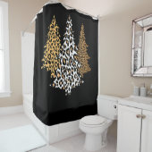 Rideaux De Douche léopard de noël arbres guépard cadeau poster de an (En situation)