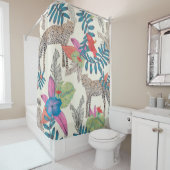 Rideaux De Douche Léopard dessiné à la main  (En situation)