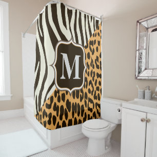 Rideaux De Douche Leopard et Zebra