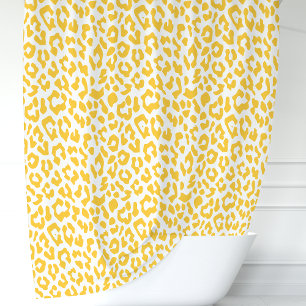 Rideaux De Douche Léopard Jaune et Blanc