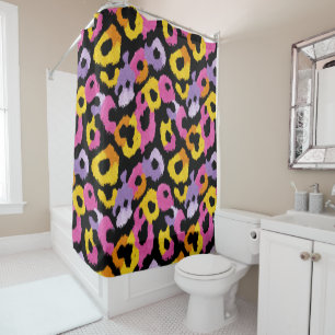 Rideaux De Douche Leopard Motif Bold Poster de animal Retro Glam