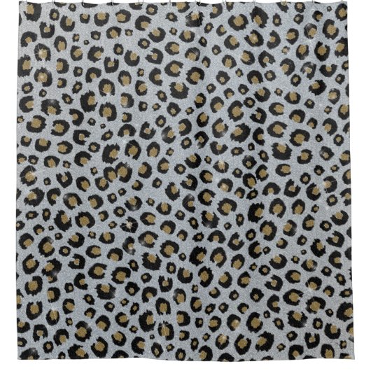 Rideaux De Douche Léopard noir de l'or (Devant)