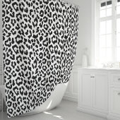 Rideaux De Douche Léopard noir et blanc