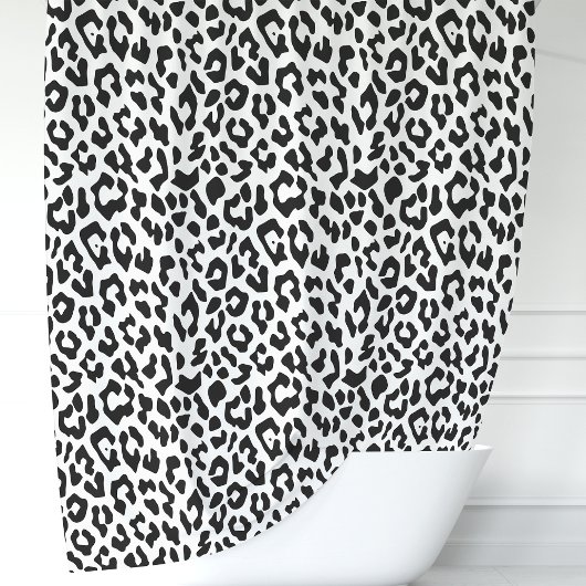 Rideaux De Douche Léopard noir et blanc