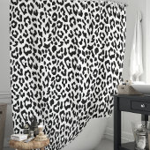 Rideaux De Douche Léopard noir et blanc