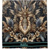 Rideaux De Douche Leopard Retreat : Lounge in Wild Elegance (Devant)