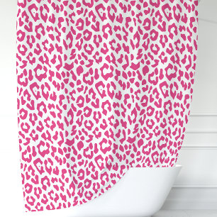 Rideaux De Douche Leopard rose et blanc chaud