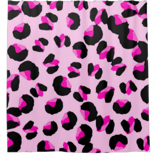 Rideaux De Douche Léopard rose. Motif de peau animale. Leopard. Pant