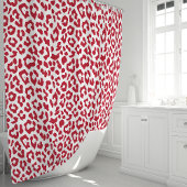 Rideaux De Douche Léopard rouge et blanc