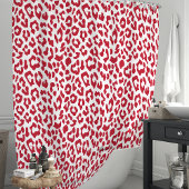 Rideaux De Douche Léopard rouge et blanc