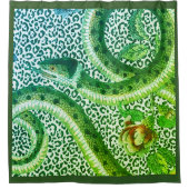 RIDEAUX DE DOUCHE LEOPARD SNAKE EN VERT (Devant)