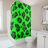 Rideaux De Douche léopard vert acide (En situation)