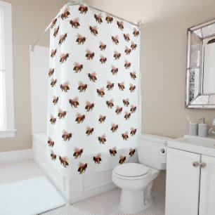 Rideaux De Douche Les abeilles du miel volent