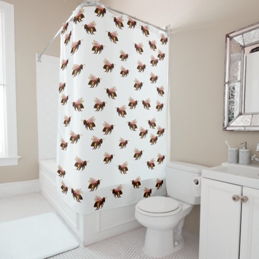 Rideaux De Douche Les abeilles du miel volent (En situation)