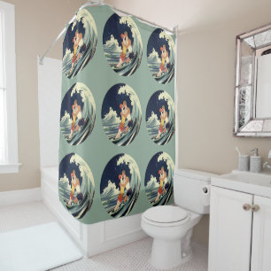Rideaux De Douche Les amateurs d'art déco Vintage se baignent dans l