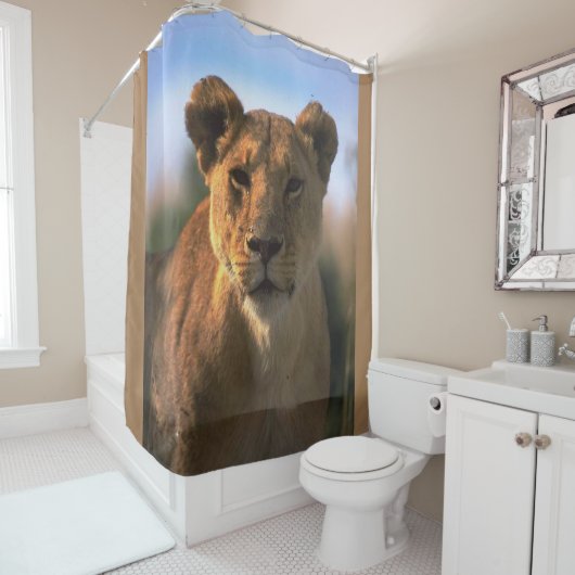 Rideaux De Douche Les amateurs de lionnes Jungle (En situation)