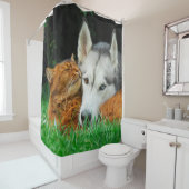 Rideaux De Douche Les amis mignons somaliens de chien de traîneau (En situation)