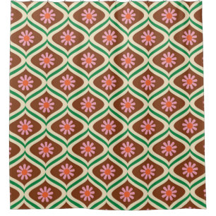 Rideaux De Douche les années 70 rétro vintage motif floral