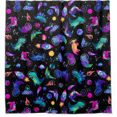 Rideaux De Douche Les astronautes de Dinosaure Aquarelle Les enfants (Devant)