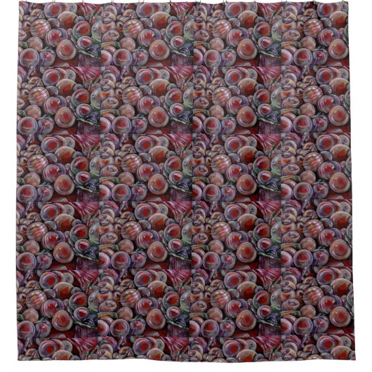 Rideaux De Douche Les balles de Noël rouges (Devant)