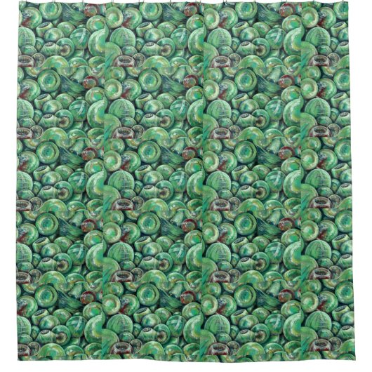 Rideaux De Douche Les balles de Noël vertes (Devant)