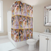 Rideaux De Douche Les belles femmes de Mucha (En situation)