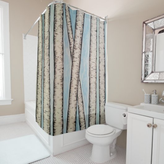 Rideaux De Douche Les bouleaux (En situation)