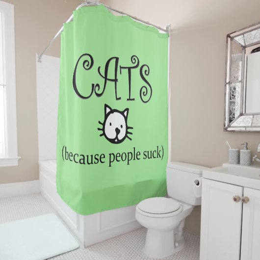 Rideaux De Douche Les chats parce que les gens chassent (En situation)
