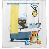 Rideaux De Douche Les chats prennent un bain (Devant)
