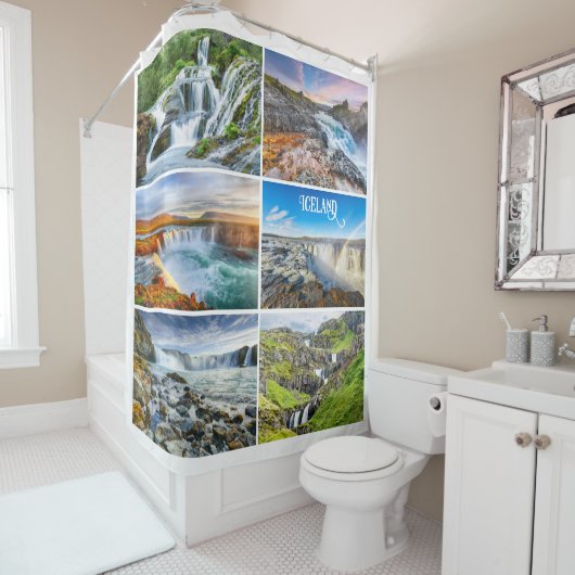 Rideaux De Douche Les chutes d'Islande (En situation)