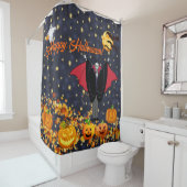 Rideaux De Douche Les Citrouilles fantômes d'Halloween personnalisen (En situation)