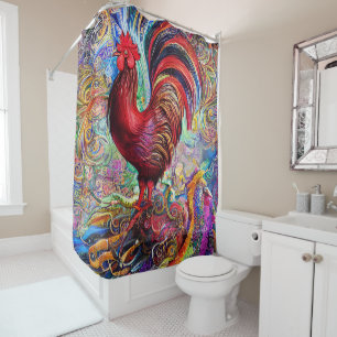 Rideaux De Douche Les créations colorées du coq