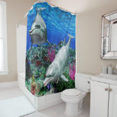 Rideaux De Douche Les Dauphins Dans L'Océan (En situation)