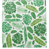Rideaux De Douche Les espèces tropicales vertes et blanches (Devant)