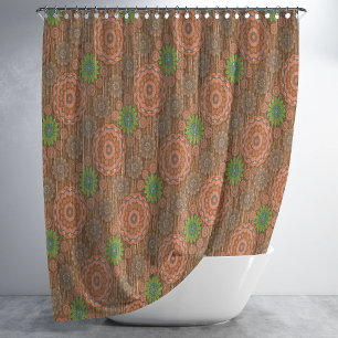 Rideaux De Douche Les fibres de dispersion pluvieuse orangée texturé