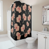 Rideaux De Douche Les fleurs d'Hibiscus roses (En situation)